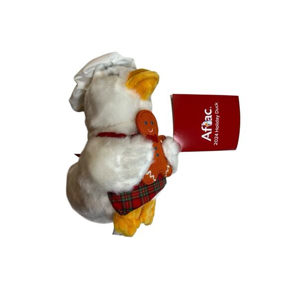 Aflac 2024 Holiday Duck Gingerbread Man Baker Hat Apron Talking-WORKS NEW PLUSH - Picture 2 of 7